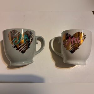 Mrs and Mrs ceramic coffee mugs